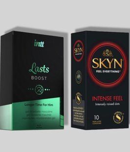 SKYN Intense Feel 10 шт + Пролонгатор Intt Lasts (15 мл) SOS5638 фото