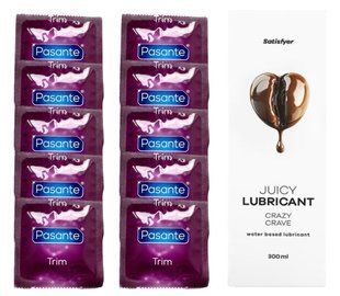 Комплект Pasante TRIM 10шт. + Лубрикант Satisfyer Juicy Lubricant Crazy Crave 300 мл SOS11705 фото