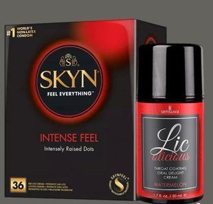 Комплект Skyn Intense feel 36 штук + Гель Sensuva - Lic-o-licious Watermelon (50 мл) SOS5373 фото