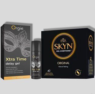SKYN Original, 40 шт + Пролонгатор X-TRA TIME, 15 мл ORGIE SOS5223 фото