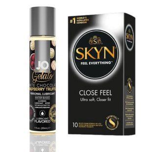 SKYN Close Feel 10 шт + Лубрикант System JO GELATO White Chocolate Raspberry (30 мл) SOS4825 фото
