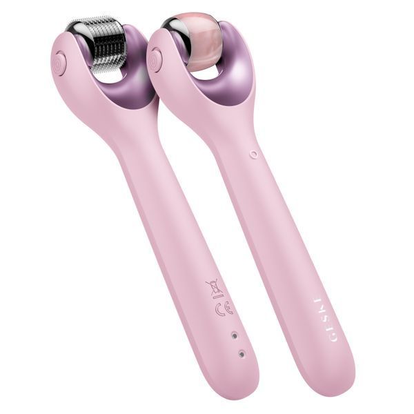 Электронный роллер для лица с микроиглами GESKE MicroNeedle Face Roller 9в1 pink HB0192 фото