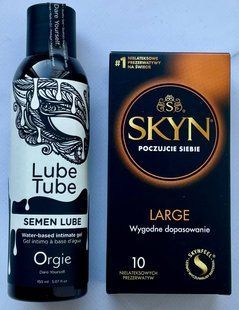 Набор SKYN Large 10 шт. - Лубрикант SEMEN LUBE intimate gel, 150 мл Orgie SOS3342 фото