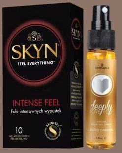 Комплект SKYN Intense Feel 10 шт + Спрей Sensuva Deeply Love You Salted Caramel (29 мл) SOS5637 фото