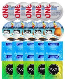 Набор 20 шт ONE Tattoo Touch + ONE Island Punch + Pasante Cooling + EXS Glow in the Dark SOS7258 фото