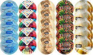 Набор с 25 шт One Oasis Silk + ONE Ribs + ONE Vanish + ONE Tattoo + ONE Banana  SOS8353 фото