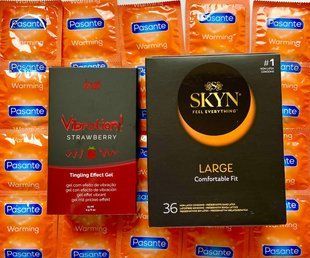 Набор 48 шт SKYN Large - Pasante Warming + Intt Vibration Strawberry (15 мл) SOS1591 фото