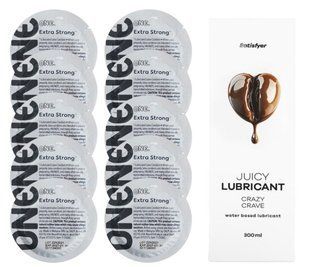 Комплект ONE Extra strong 10 шт. + Лубрикант Satisfyer Juicy Lubricant Crazy Crave (300 мл) SOS12254 фото