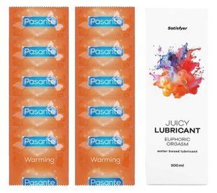 Комплект Pasante Warming 10шт. + Лубрикант Satisfyer Juicy Lubricant Euphoric Orgasm 300 мл SOS11604 фото
