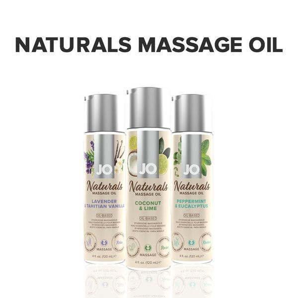 Масажна олія System JO &ndash; Naturals Massage Oil &ndash; Coconut & Lime ,з ефірними оліями (120 мл) SO6164 фото