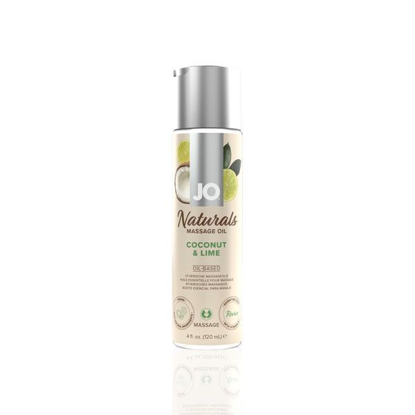 Масажна олія System JO &ndash; Naturals Massage Oil &ndash; Coconut & Lime ,з ефірними оліями (120 мл) SO6164 фото