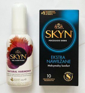 Комплект SKYN Exstra Lube 10 шт + Лубрикант Skyn Natural Harmony 80 мл SOS2091 фото