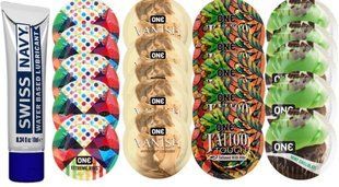 Набор из Swiss Navy Water-Based 10 мл + ONERibs + ONE Vanish + ONETattoo + ONE Mint Chocolate SOS8503 фото