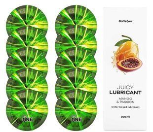 Комплект One Glowing 10 шт. + Лубрикант Satisfyer Juicy Lubricant Mango & Passion (300 мл) SOS12203 фото