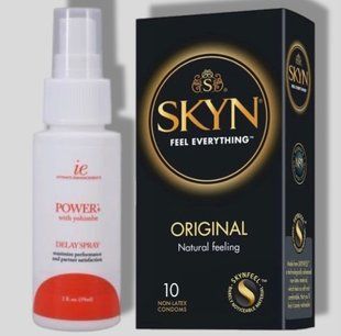 SKYN Original 10 шт + Пролонгатор Doc Johnson Power Delay Spray (59 мл) SOS5171 фото