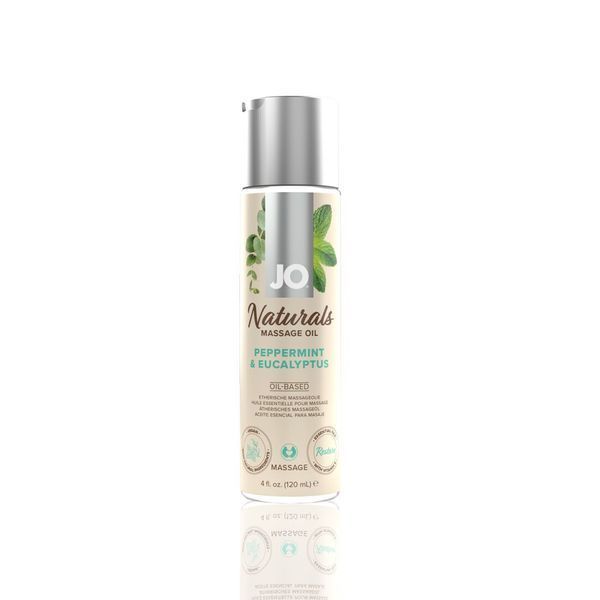 Масажна олія System JO - Naturals Massage Oil - Peppermint & Eucalyptus, з ефірними олія (120 мл) SO6166 фото