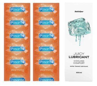 Комплект Pasante Warming 10шт. + Лубрикант Satisfyer Juicy Lubricant Cooling Comfort 300 мл SOS11597 фото