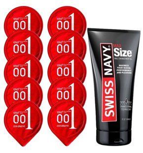 Комплект OLO Warming 001 10 шт + Swiss Navy Max Size Gel (150 мл) SOS14401 фото