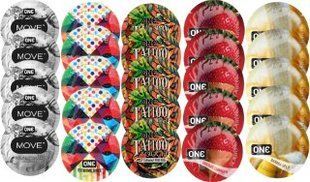 Набор из 25 шт One Move + ONERibs + ONE Tattoo + ONE Chocolate Strawberry + ONEBanana SOS8402 фото