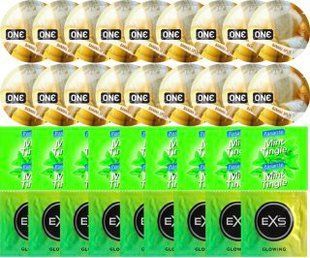 Набір 36 шт ONE Banana Split + Pasante Mint Tingle + EXS Glow in the Dark SOS7654 фото