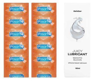 Комплект Pasante Warming 10шт. + Лубрикант Satisfyer Juicy Lubricant Smooth Silicon 150 мл SOS11602 фото