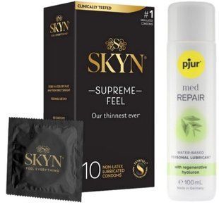 Комплект Skyn ​​Supreme Feel 10 шт + pjur MED Repair Glide 100 мл SOS13337 фото