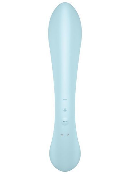 Двухсторонний вибратор-кролик Satisfyer Triple Oh Light Blue, 3 мотора, рукоятка-массажер SO7781 фото