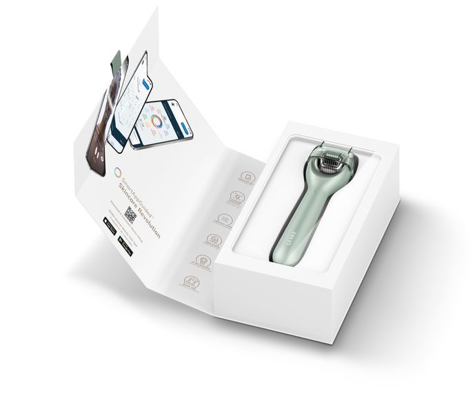 Электронный роллер для лица с микроиглами GESKE MicroNeedle Face Roller 9в1 green HB0195 фото
