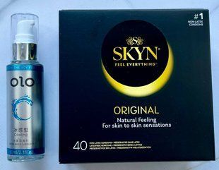 Набор SKYN Original 40 шт. - Лубрикант охлаждающий OLO 60 мл. SOS3284 фото