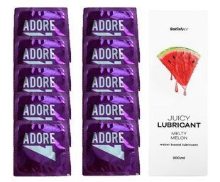 Набор Pasante Adore 10 шт. + Лубрикант Satisfyer Juicy Lubricant Melty Melon (300 мл) SOS12096 фото