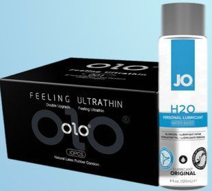 Набор OLO - ультратонкий -001 (10 штук) + Лубрикант System JO H2O ORIGINAL (120 мл) SOS4484 фото