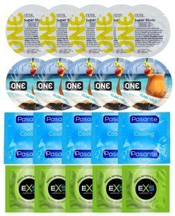 Набір 20 шт 𝐎𝐍𝐄 𝐒𝐮𝐩𝐞𝐫 𝐒𝐭𝐮𝐝𝐬 + ONE Island Punch + Pasante Cooling + EXS EXTREME 3 в 1 SOS7299 фото