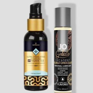 Sensuva Ultra-Stimulating ON Insane Ice (57 мл) + JO GELATO Double Chocolate (30 мл) LB276 фото