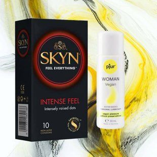 Набор SKYN Intense Feel 10 шт и Лубрикант pjur Woman Vegan 30 мл SOS4383 фото