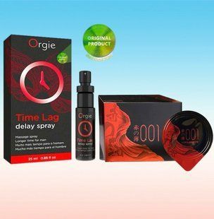 Пролонгатор для чоловіків Time Lag, 25 мл. ORGIE + 10 штук OLO RedBlack SOS6662 фото