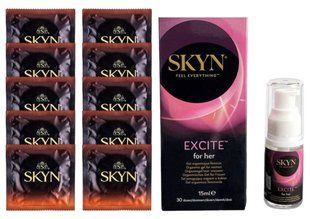 Комплект Skyn Warming 10 шт + SKYN Excite Orgasmic Gel for Her, 15 мл SOS14208 фото