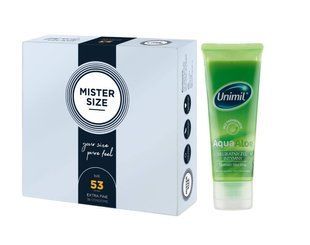 Mister Size - Pure Feel - 53 (36 шт) и Лубрикант Unimil Aqua Aloe &ndash; 80 мл SOS935 фото