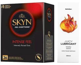Комплект Лубрикант Satisfyer Warm Wave 300 мл + SKYN Intense Feel 36 шт SOS12746 фото