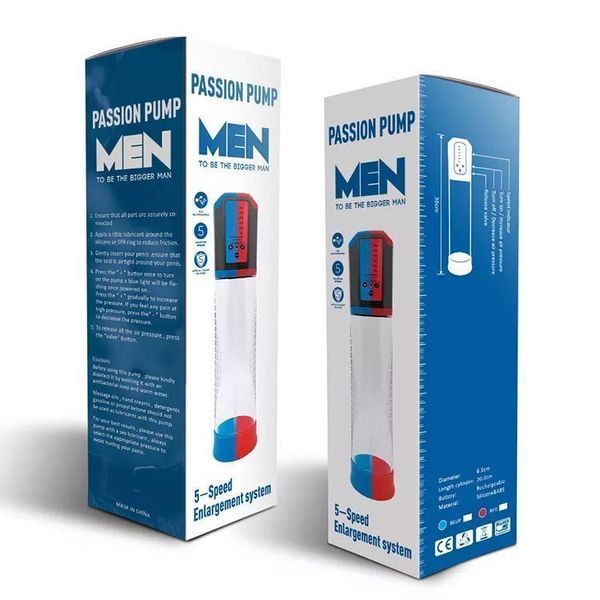 Автоматична вакуумна помпа Men Powerup Passion Enlargement system Red, перезаряджається, 5 режимів SO6227 фото