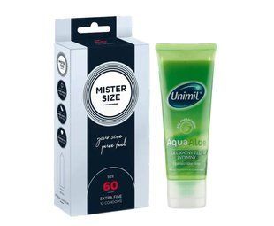 Mister Size - Pure Feel - 60 (10 шт) и Лубрикант Unimil Aqua Aloe &ndash; 80 мл SOS934 фото