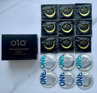 Набор 9 шт Skyn ​​Original - 6 шт One Classic, Pleasure Plus - 10 шт OLO Feeling Ultrathin 001 SOS2531 фото