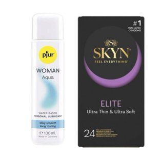 Набір Skyn Elite 24 шт + Лубрикант pjur Woman Aqua 100 мл SOS4331 фото